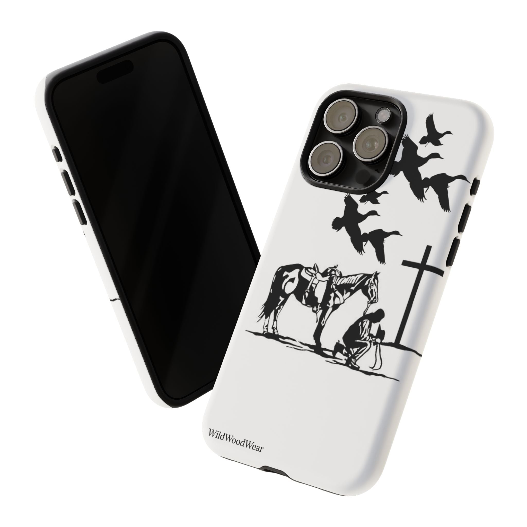 Western Prayer Phone Case — Cowboy, Horse & Cross Christian iPhone Cover