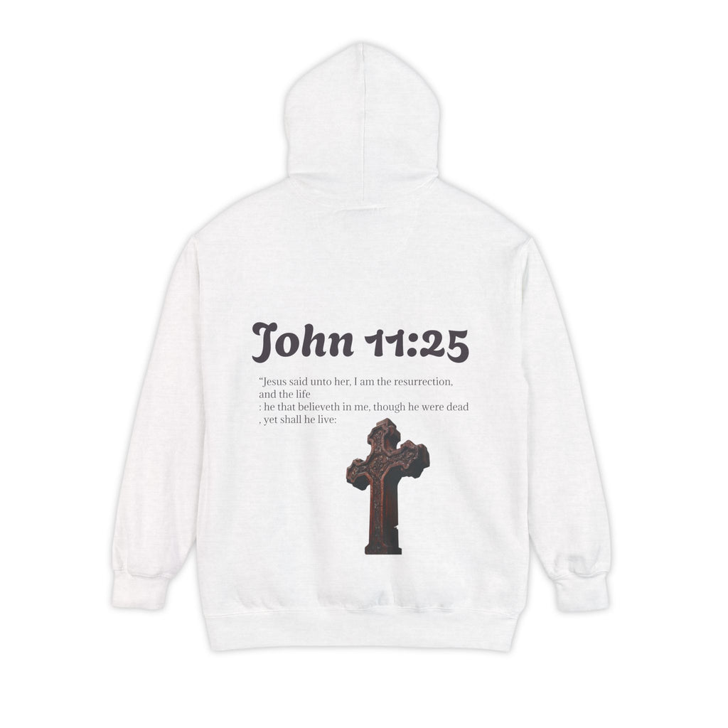 John 11:25 Cross Hoodie