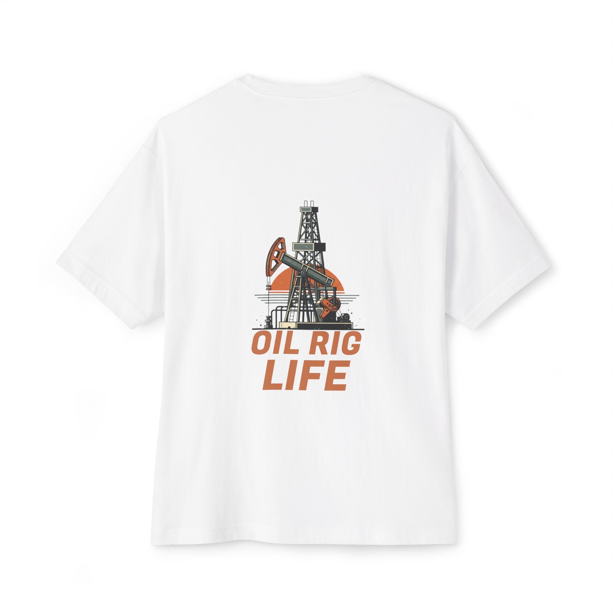 Oil Rig Life Tee — Vintage Pumpjack Graphic Oversized T-Shirt