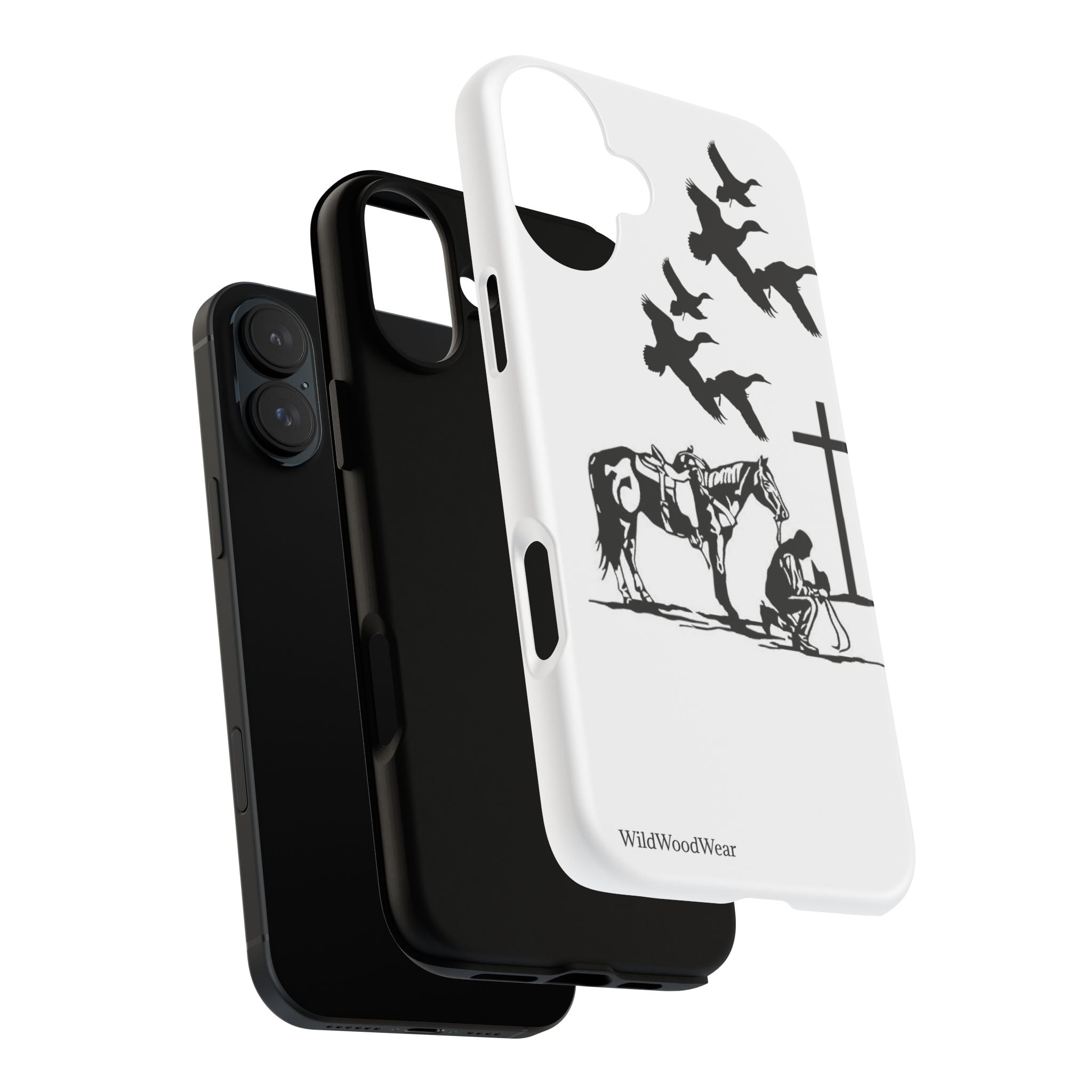 Western Prayer Phone Case — Cowboy, Horse & Cross Christian iPhone Cover