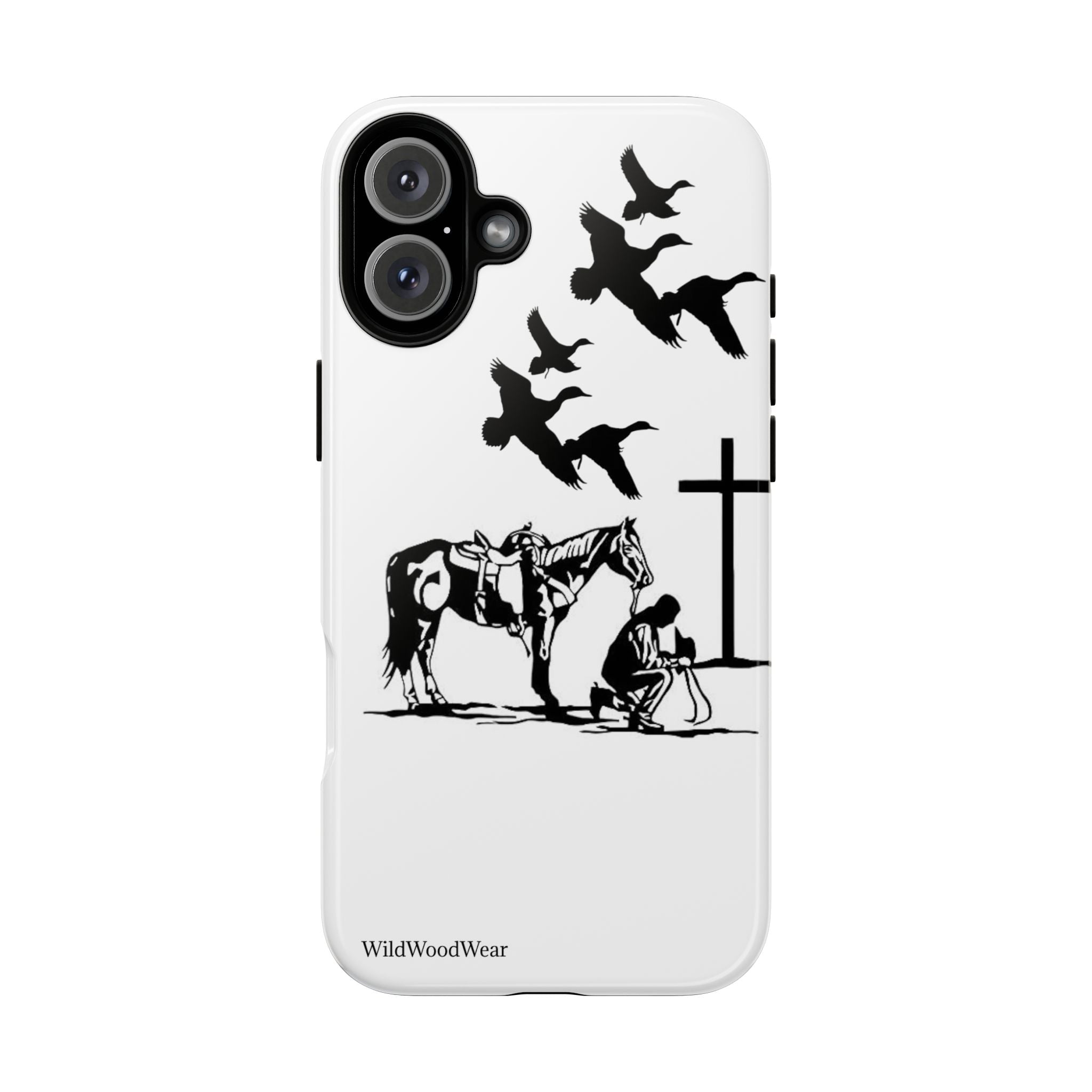 Western Prayer Phone Case — Cowboy, Horse & Cross Christian iPhone Cover
