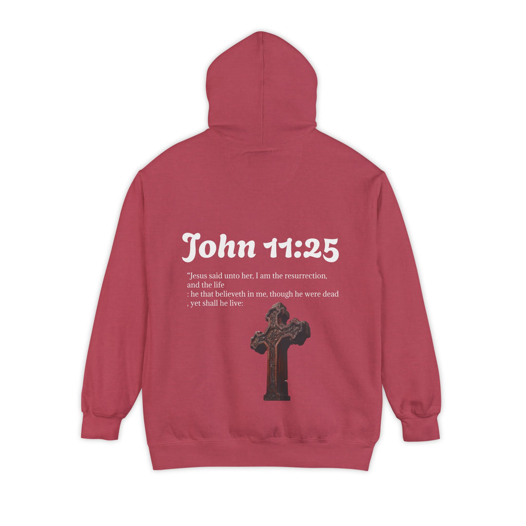 John 11:25 Cross Hoodie