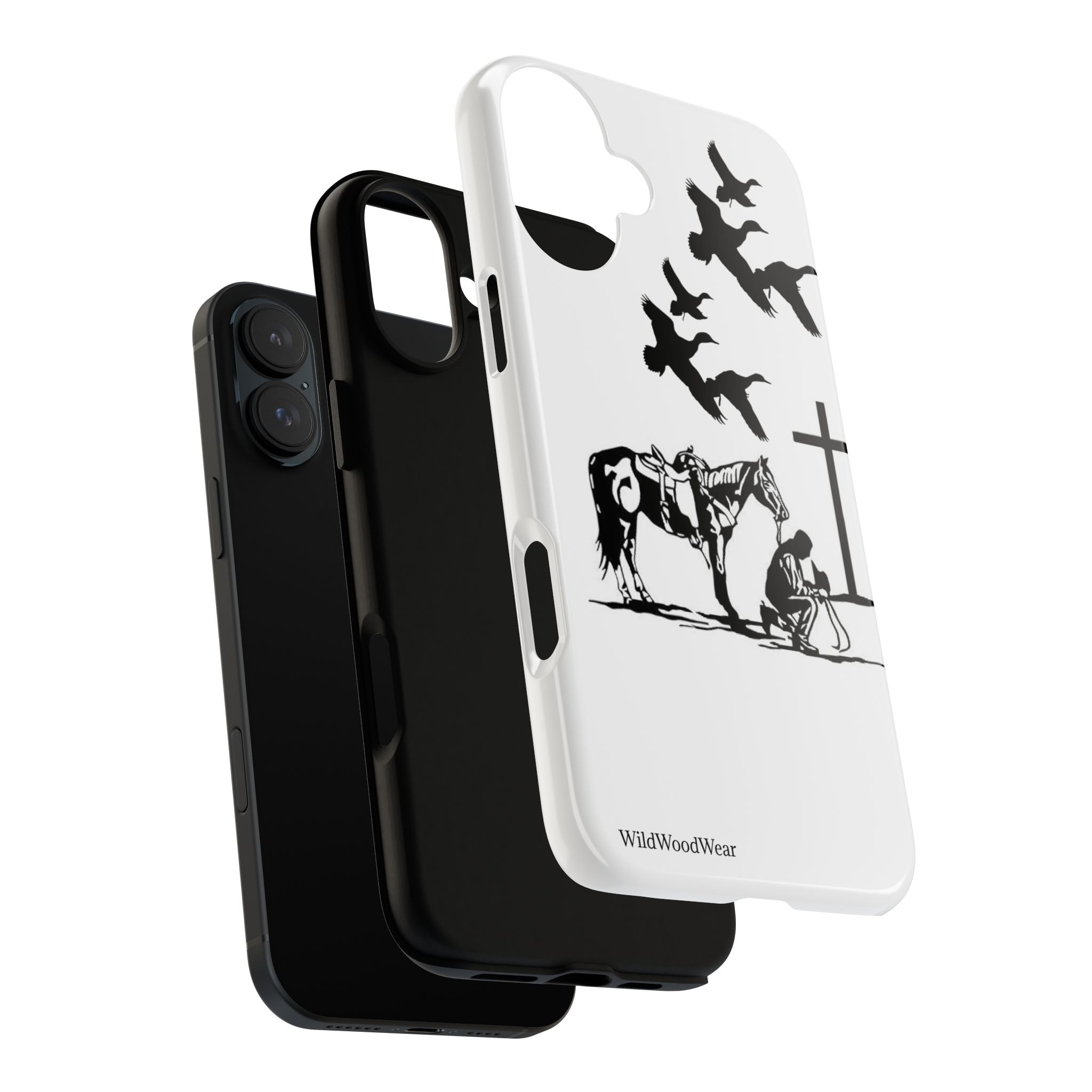 Western Prayer Phone Case — Cowboy, Horse & Cross Christian iPhone Cover