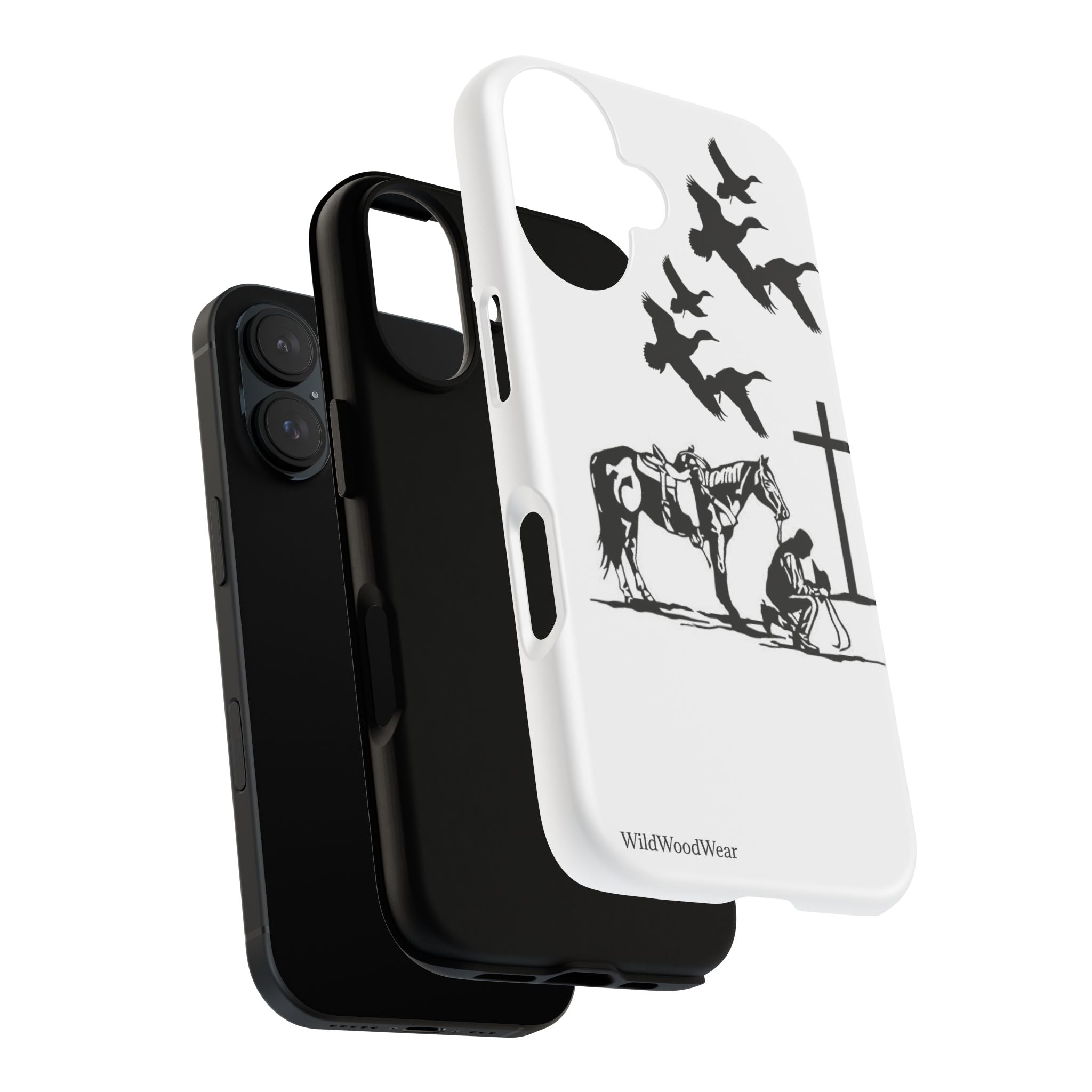 Western Prayer Phone Case — Cowboy, Horse & Cross Christian iPhone Cover