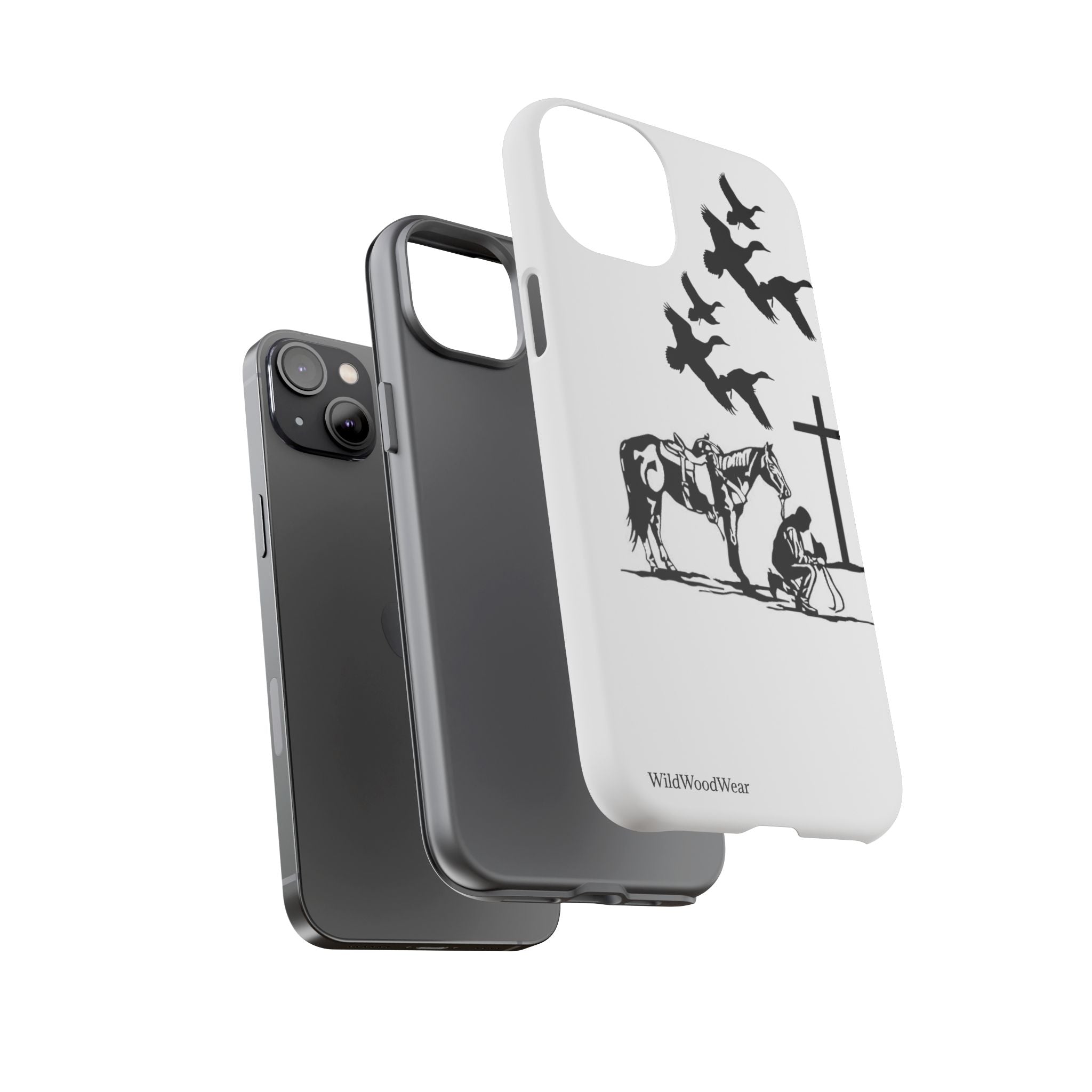 Western Prayer Phone Case — Cowboy, Horse & Cross Christian iPhone Cover