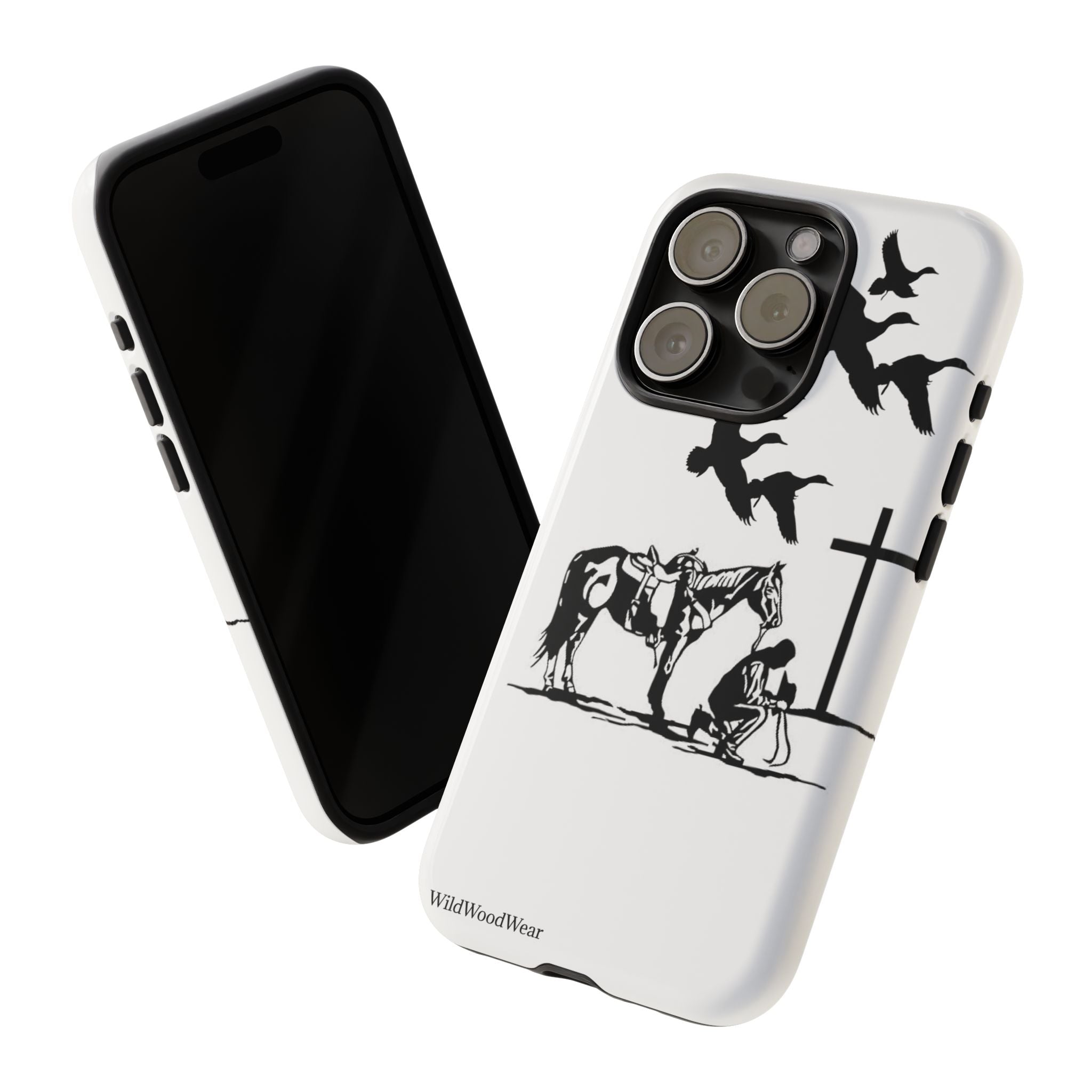 Western Prayer Phone Case — Cowboy, Horse & Cross Christian iPhone Cover