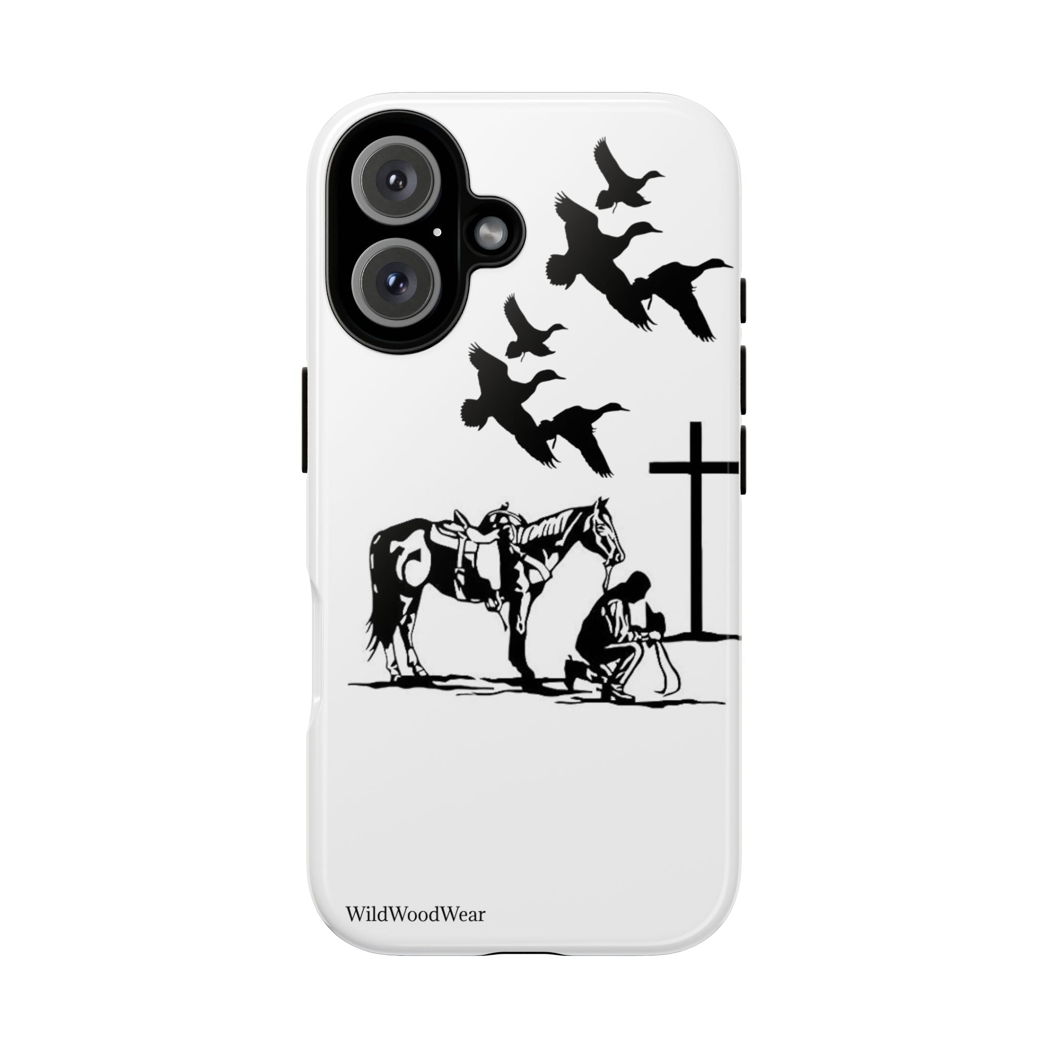 Western Prayer Phone Case — Cowboy, Horse & Cross Christian iPhone Cover