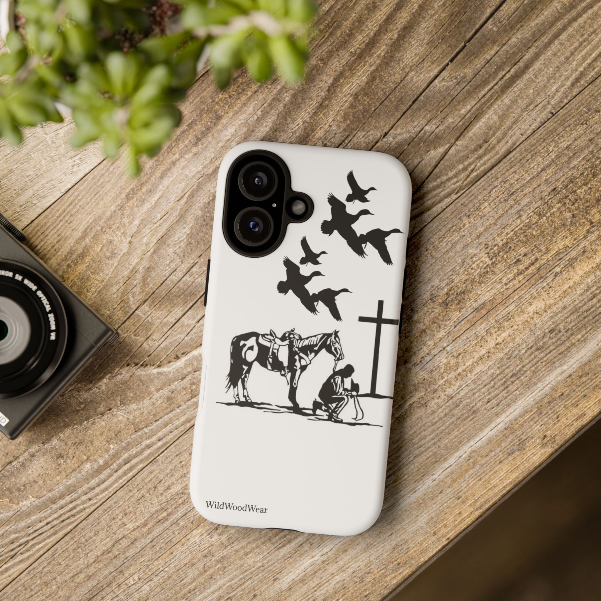Western Prayer Phone Case — Cowboy, Horse & Cross Christian iPhone Cover