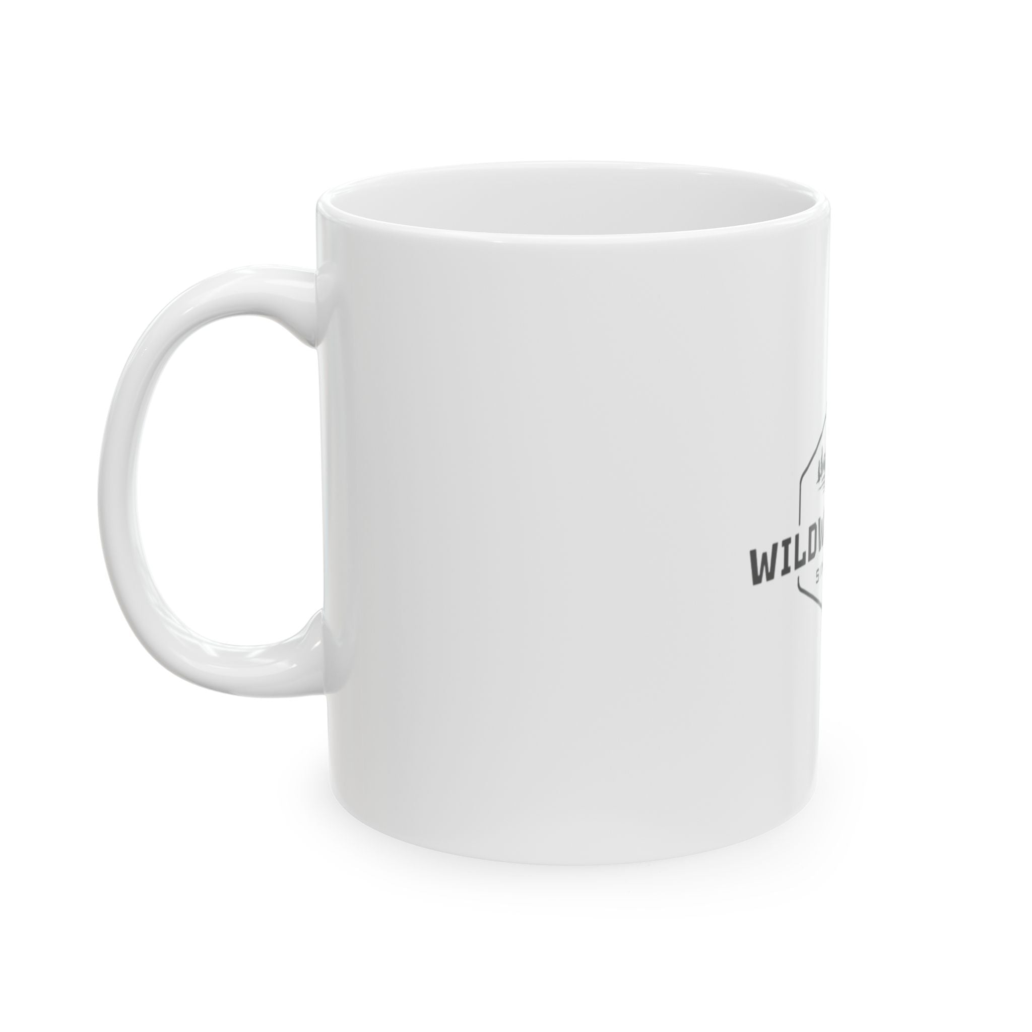 Mountain Ridge Ceramic Mug — Minimal Black Wilderness Coffee Cup (11oz, 15oz)