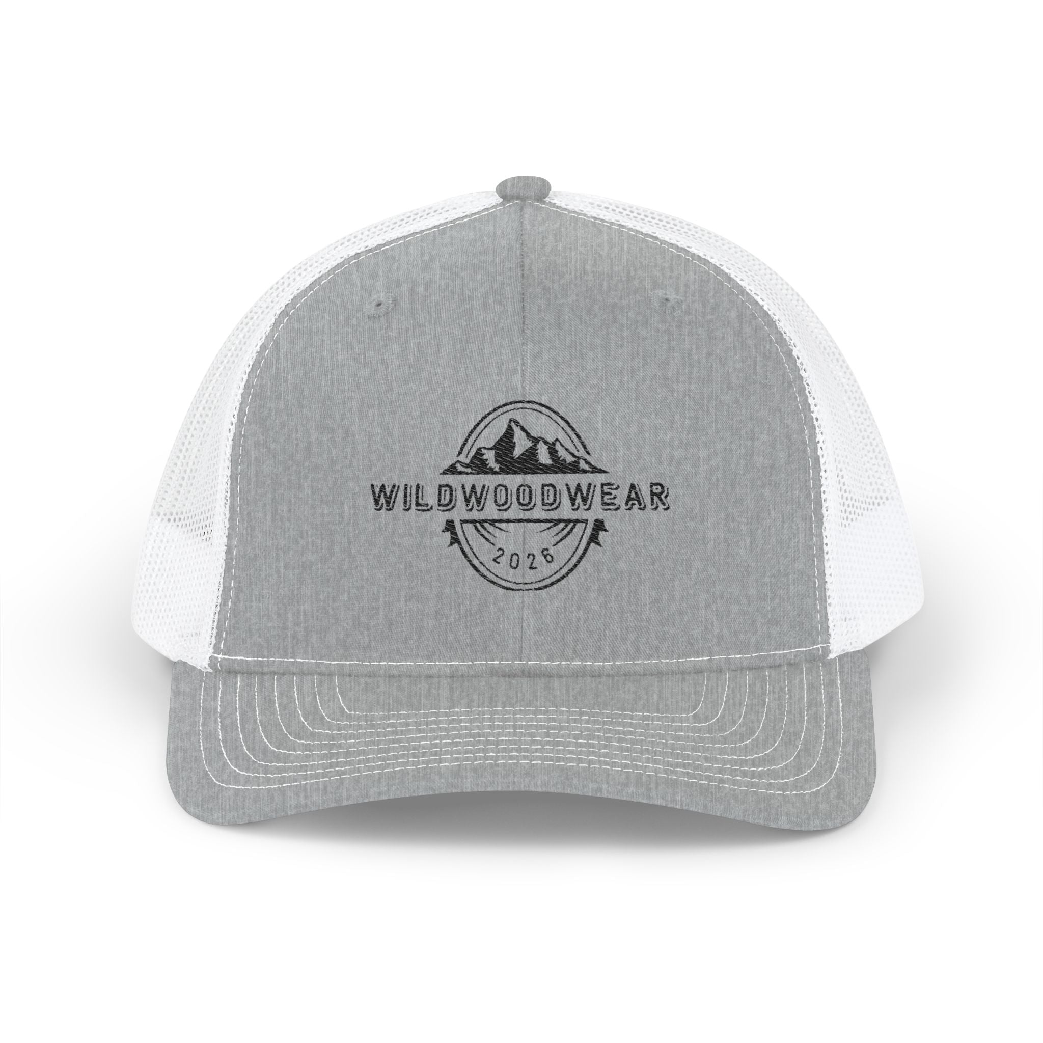 Embroidered Mountain Logo Snapback Trucker Cap