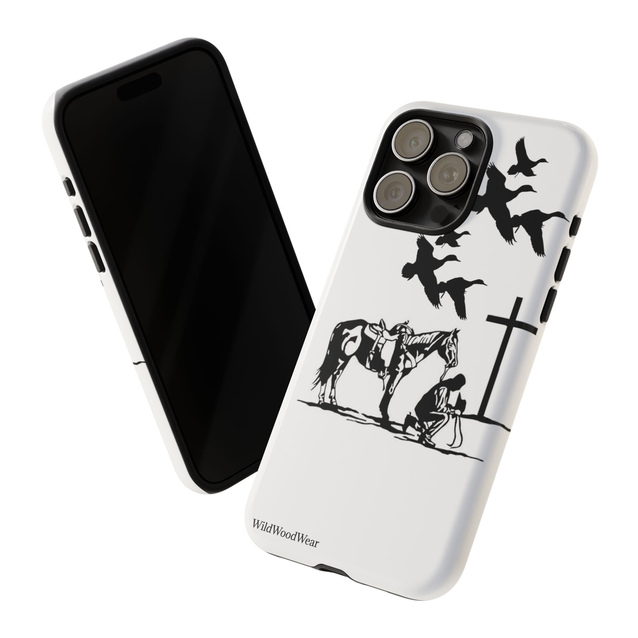 Western Prayer Phone Case — Cowboy, Horse & Cross Christian iPhone Cover