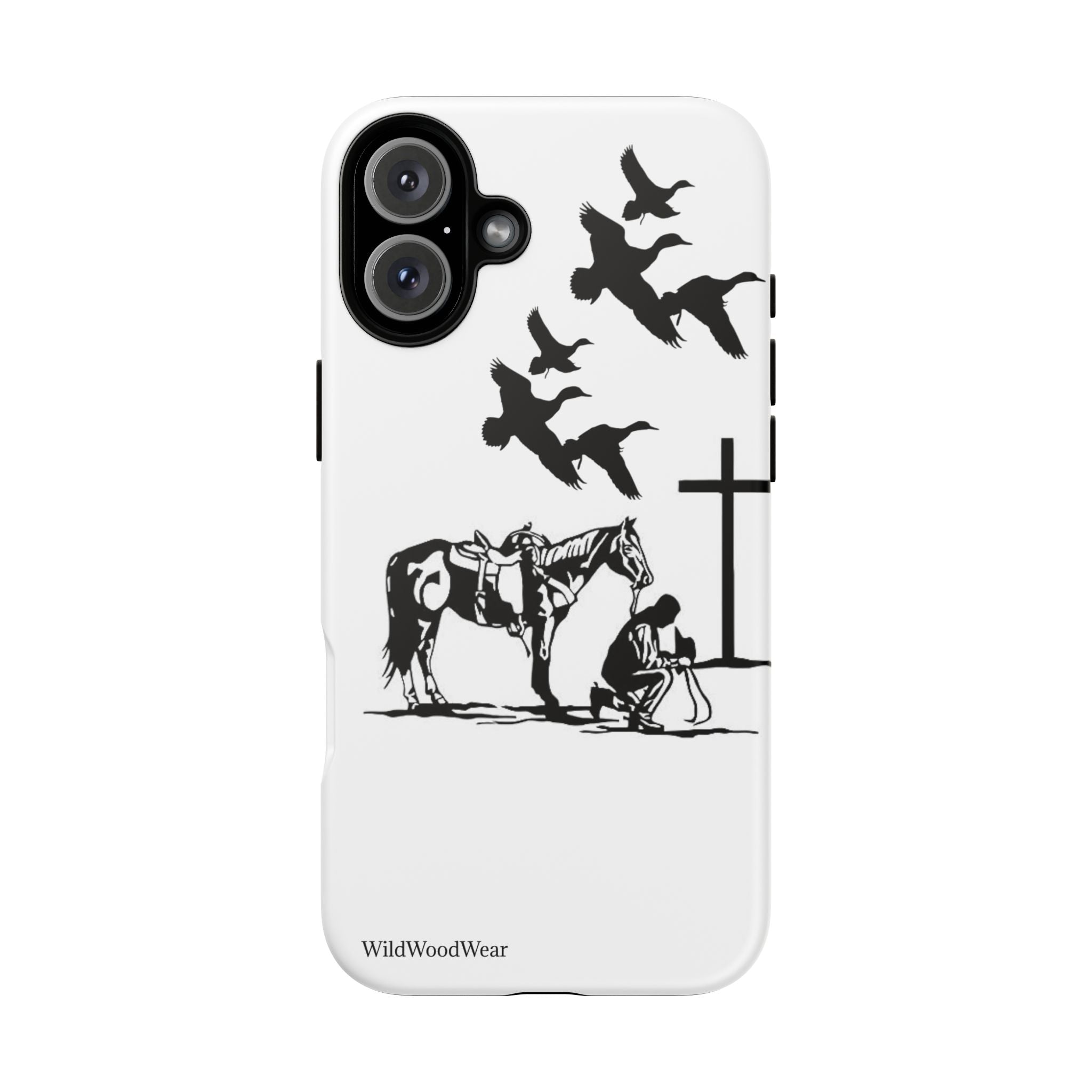 Western Prayer Phone Case — Cowboy, Horse & Cross Christian iPhone Cover