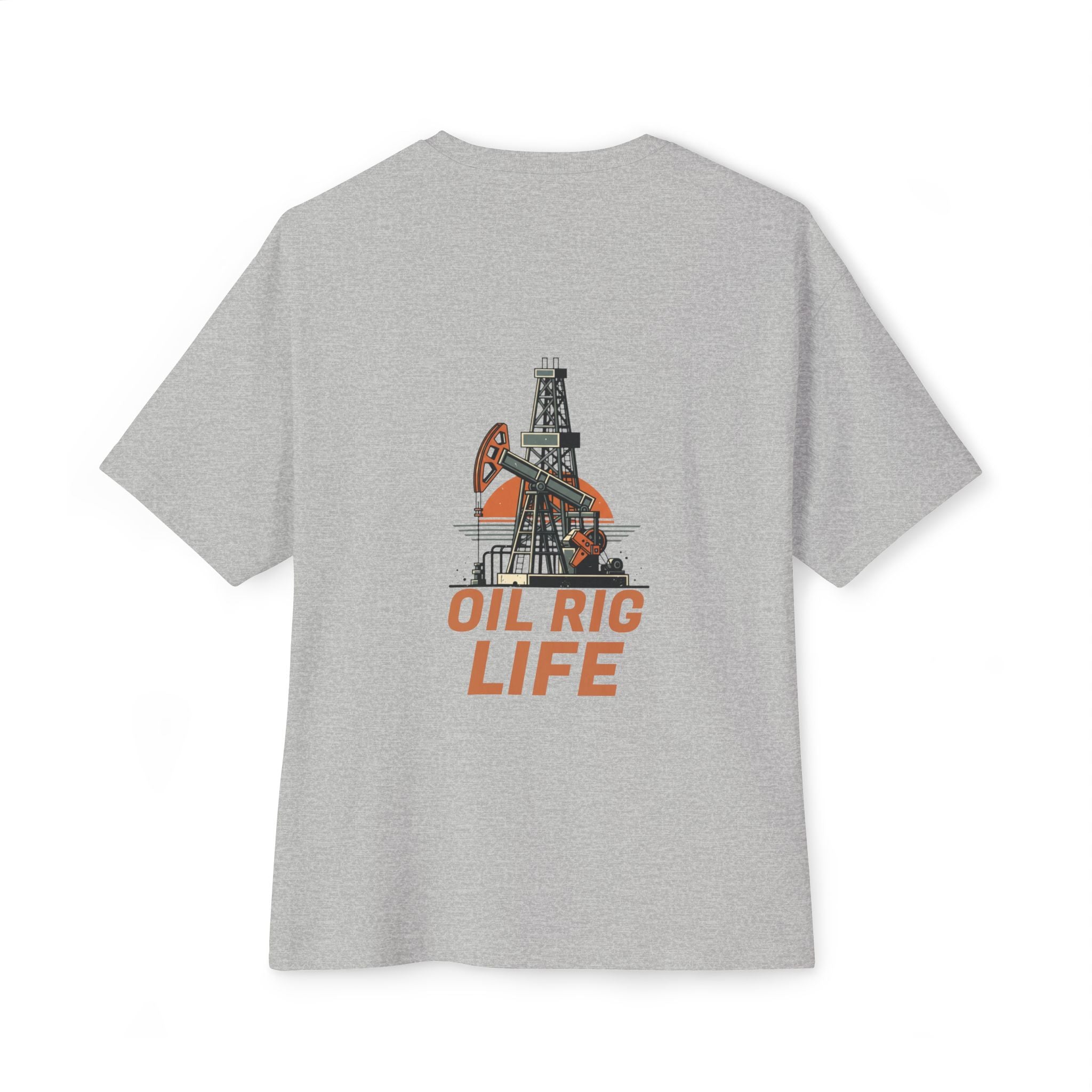 Oil Rig Life Tee — Vintage Pumpjack Graphic Oversized T-Shirt