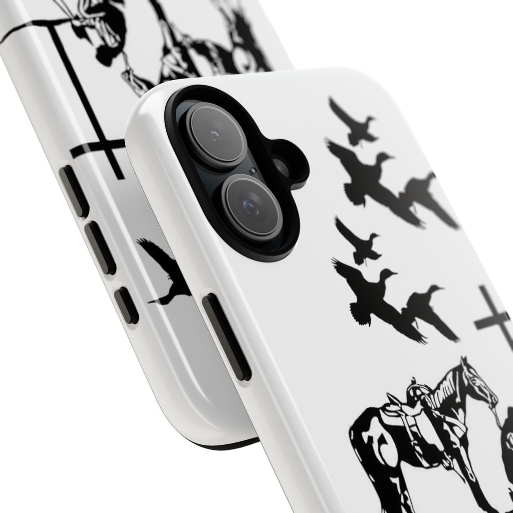 Western Prayer Phone Case — Cowboy, Horse & Cross Christian iPhone Cover