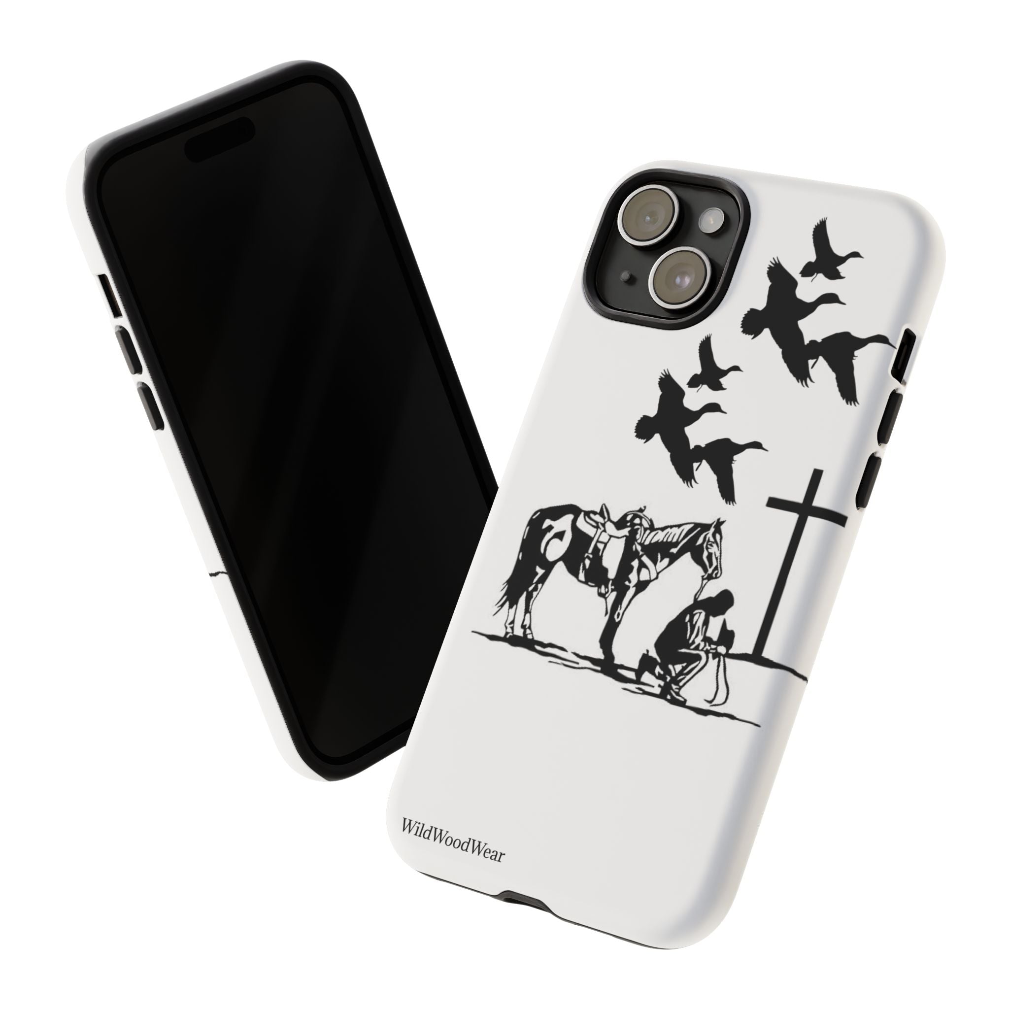 Western Prayer Phone Case — Cowboy, Horse & Cross Christian iPhone Cover