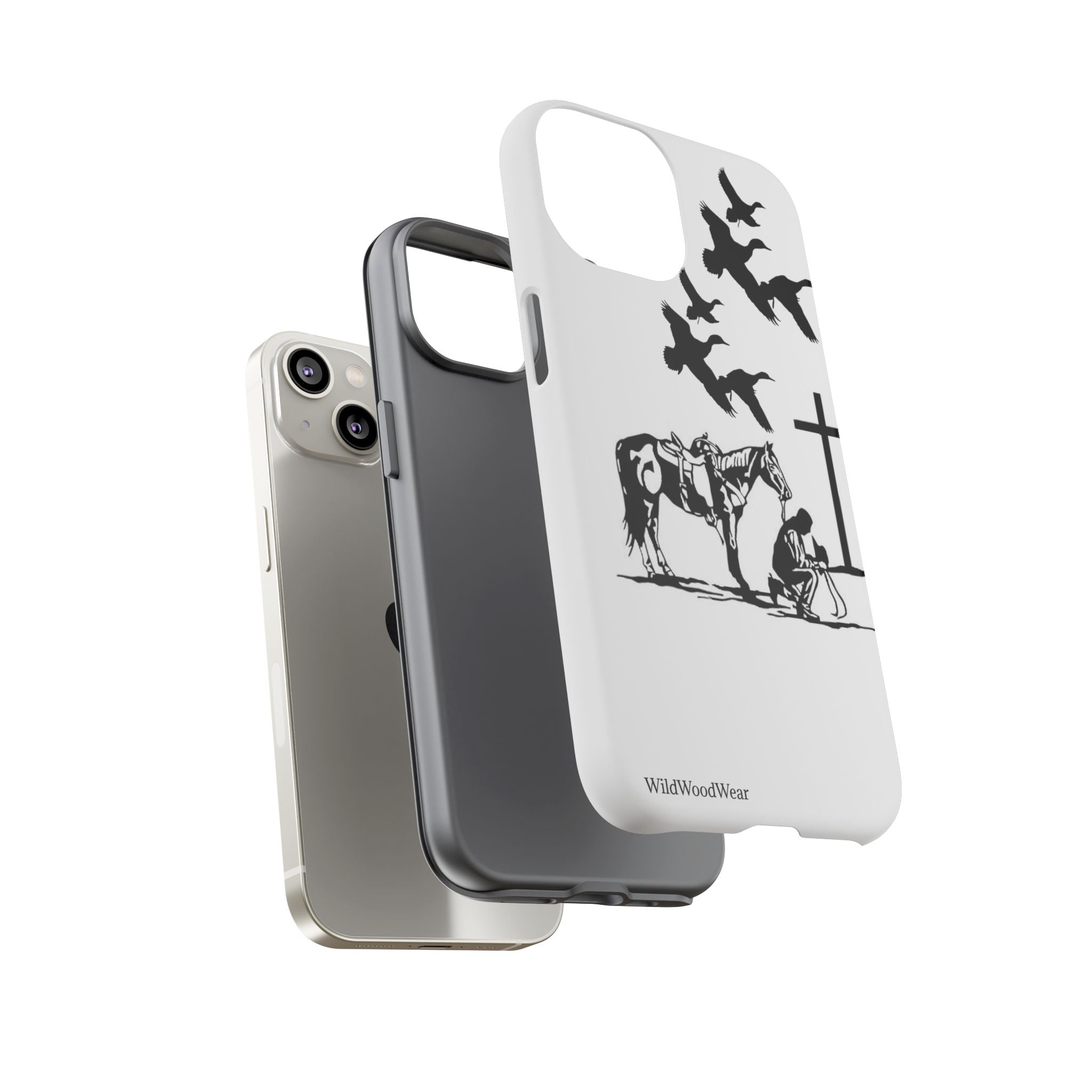 Western Prayer Phone Case — Cowboy, Horse & Cross Christian iPhone Cover
